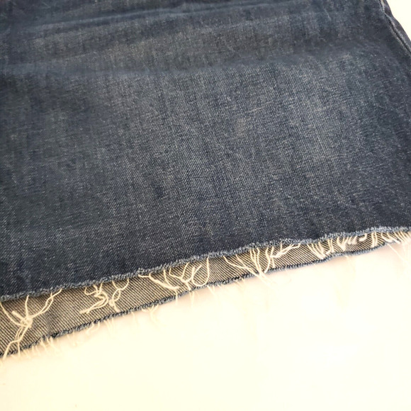 Old Navy Plus SIZE 28 High Rise Slouchy Straight Dark Jean Shorts Denim Raw Hem - Picture 8 of 9